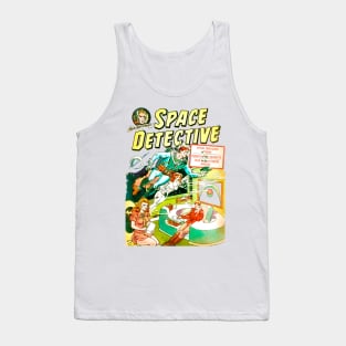 futuristic sci-fi spaceship Space Retro Detective Comic 1951 Vintage Tank Top